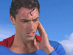Horny superman comes to help the sexy babes with their horniness