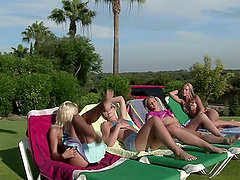 Sunbaked Orgy with four smoking hot blond babes